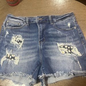 Judy Blue denim shorts with cutouts